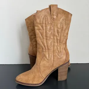 Altar'd State Jesika Brown Vegan Leather Short Cowboy Boots Size 6 Western thumbnail 2