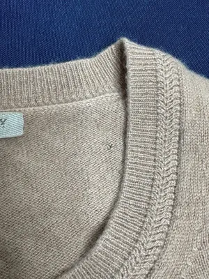 Burberry Brit 100% Cashmere Striped Sweater Red Beige Equestrian Logo M thumbnail 10