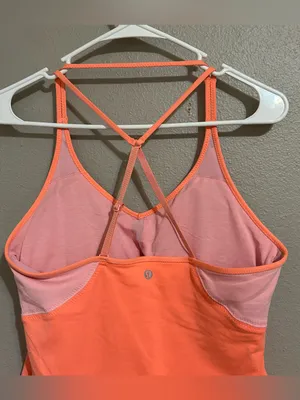 Lululemon Surya Pink Orange Strappy Back Athletic Yoga Tank Top Women’s Size 10 thumbnail 7