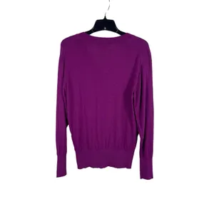 J.Crew 100% Merino Wool Sweater Women S Magneta Purple V-Neck Lightweight thumbnail 5