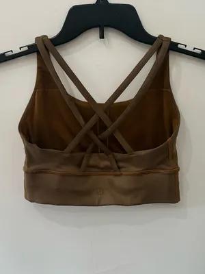 Lululemon Energy Longline Bra Metallic Copper Foil Size 4 thumbnail 3