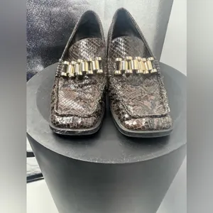 Zara‎ Brown snakeskin loafers size 6 thumbnail 2