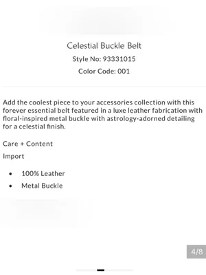 New Free People Celestial Buckle Black Leather Belt Size M/L thumbnail 3