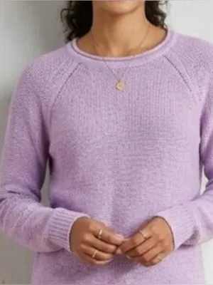 L.L. Bean Lilac Purple Cotton Sweater Size M thumbnail 1