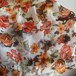 PAPAYA Boho Sleeveless Tank Blouse LARGE Ruffle Hem Lace Orange Floral Feminine thumbnail 9