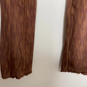 House of CB Erin Mesh Chocolate Brown Print Flare Pants Womens Small thumbnail 12