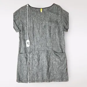Free People Endless Shore Gray Short Sleeve Linen‎ Sundress NWOT Size S thumbnail 6