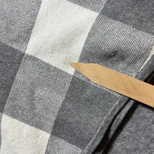Jones‎ New York Sweater Poncho Cape Grey White Buffalo Plaid Full Zip Front L/XL thumbnail 8
