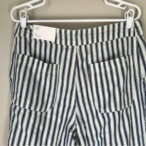 American Eagle Women’s Striped High Rise Taper Fir Pants Size 12 New thumbnail 4