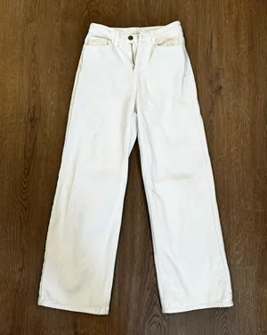 Oak + Fort Wide Leg Full Length White Pants thumbnail 1