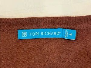 Tori Richard Women’s Small Rust Brown Lightweight Cardigan Sweater Cotton Blend thumbnail 8