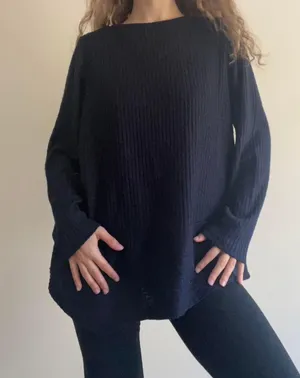 Ribbed Blue Sweater Size 3 Chicos thumbnail 1