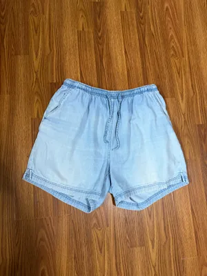 CC Hughes Chambray Denim Pull On Drawstring Shorts Size XL. Blue thumbnail 2