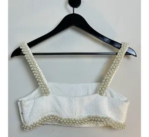 Anthropologie Hutch Adley Pearl-Trimmed Tweed Bridal Set in White thumbnail 6