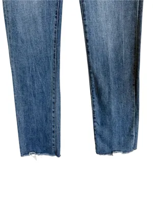 Risen High Rise Straight Leg Jeans Raw Hem Medium Wash Size Women’s Size 3/26 thumbnail 3