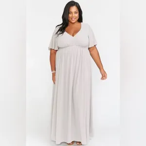 Show Me Your Mumu Emily Empire Maxi Dress Dove Grey Size 1X NEW NWT thumbnail 3