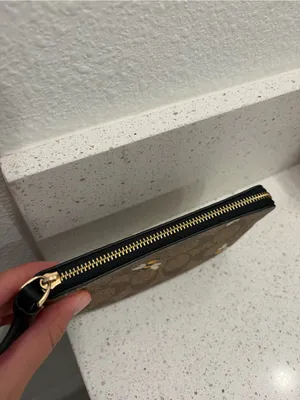 Coach New York Khaki Corner Zip Wristlet With Signature Bee Print C8674 thumbnail 3