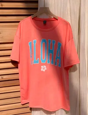 Coral Color Aloha Tee Pink Size XS thumbnail 2
