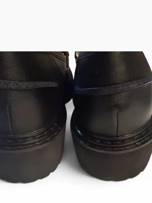 Linea Paola Black Studded Platform Leather Loafer Sz 9.5M thumbnail 5