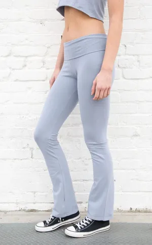 Brandy Melville Priscilla Light Blue Gray Slightly Flared Yoga Pants XS/S thumbnail 4