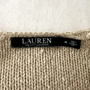 Ralph Lauren Beige Knitted Scoop Neck Sweater thumbnail 6