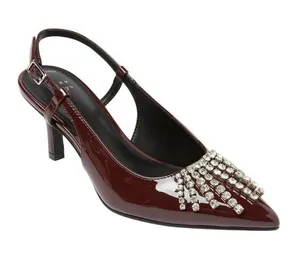 NWT A New Day Serafina Rhinestone Slingback Heels 94661789 Burgundy Red 11M thumbnail 1