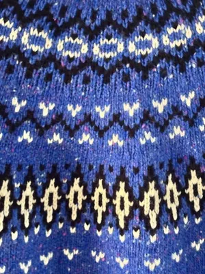 J.Crew Womens XL Alpaca Merino Wool Blue Nordic Knit Sweater Fair Isle Ribbed thumbnail 6