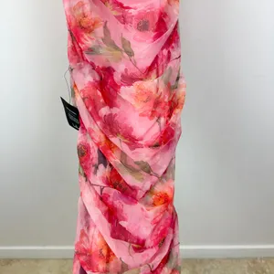 Lulus Blossoming Excellence Pink Floral Mesh Ruched Midi Dress Party XS NWT thumbnail 9