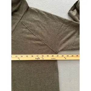 Sonoma Hoodie Large Excellent Olive Green Raglan Sleeve V-Neck Pullover Top thumbnail 4