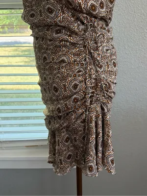 Veronica Beard Alamo Printed Silk Wrap Ruched Dress Size 4 thumbnail 5