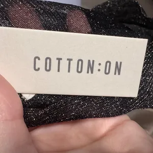 NWT COTTON ON Black Metallic Mesh Crop Top M Grunge Goth Festival‎ Punk Fetish thumbnail 7