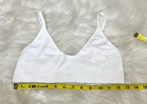 White Bra Like New No Cups or Underwire No closures Size Large thumbnail 5