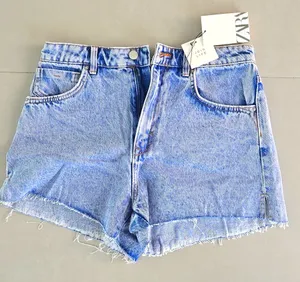 ZARA NWT! High Rise Light Blue Shorts thumbnail 1