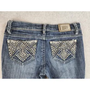GRACE IN LA Jeans Women's Size 5 Bling Pockets 28 x 28 ish Medium Wash Soft!‎ thumbnail 2