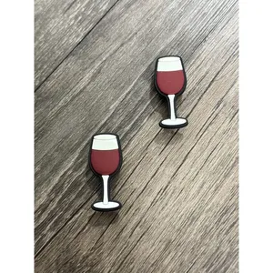 Red Wine Glass Alcohol Charm For Crocs Shoe Charms - 2 Pieces thumbnail 1