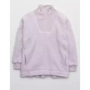 Aerie Lavender Sherpa Quarter Zip thumbnail 2