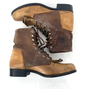Ariat Heritage Lacer Boots Distressed Brown Leather Women’s Size 6 thumbnail 5