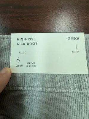 NWT American Eagle Stretch High-Rise Kick Boot Grey Corduroy Pants Size 6 thumbnail 6