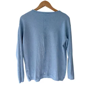 House of Tweed Baby Blue Sweater One Size Button Back Pockets Scotland thumbnail 2