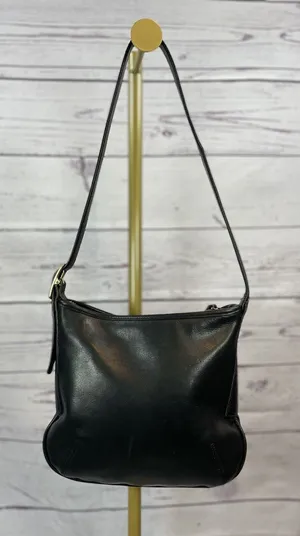 Vintage Coach 9204 Black Leather Slim Shoulder Bag Crossbody Purse thumbnail 1