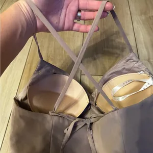 Azazie Miya taupe thumbnail 5