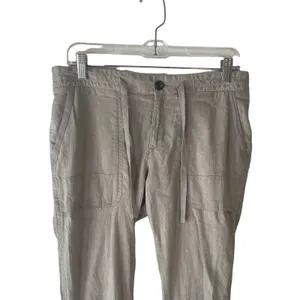 Columbia Sportswear Hemp Cotton‎ Pants Khaki Tan Drawstring Utility Womens Small thumbnail 2
