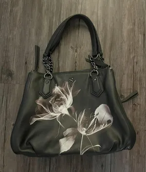 Simply Vera Wang Black and White Floral Satchel Handbag thumbnail 1