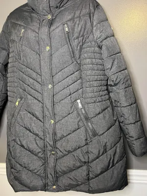 Laundry By Shelli Segal Coat Womens XL Gray Puffer Quilted Zip Hooded Jacket thumbnail 4