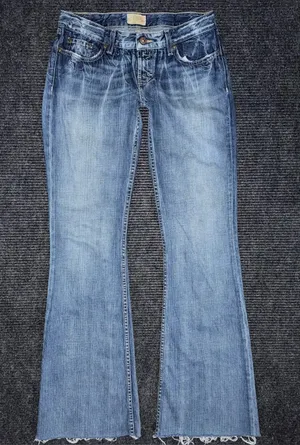 Y2K Buckle BKE Low Rise Star Flare Jeans Women’s 28 x 34 Distressed Grunge LONG thumbnail 1