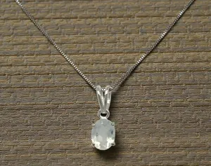 1.33 Carat Oval Moonstone Solitaire Pendant in 925 Sterling Silver thumbnail 1