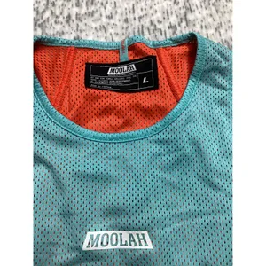 Moolah Kicks Womens‎ Mesh Practice Top Aqua Red Basketball Jersey 223001 L NEW thumbnail 2