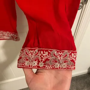 Women’s embroidered comfy‎ casual pants — medium Red thumbnail 2