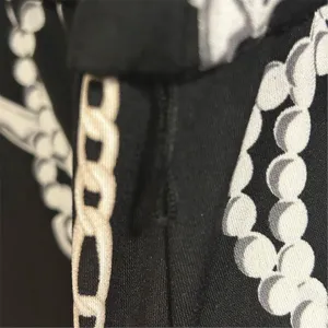 White House Black Market Women's‎ Blouson Dress S Chain Link Print Black thumbnail 9