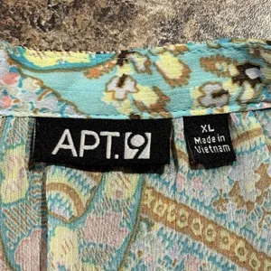 Apt 9 Top Sheer Floral Cottage Boho Prairie Romantic Ethereal Fairy Blue Size XL thumbnail 3